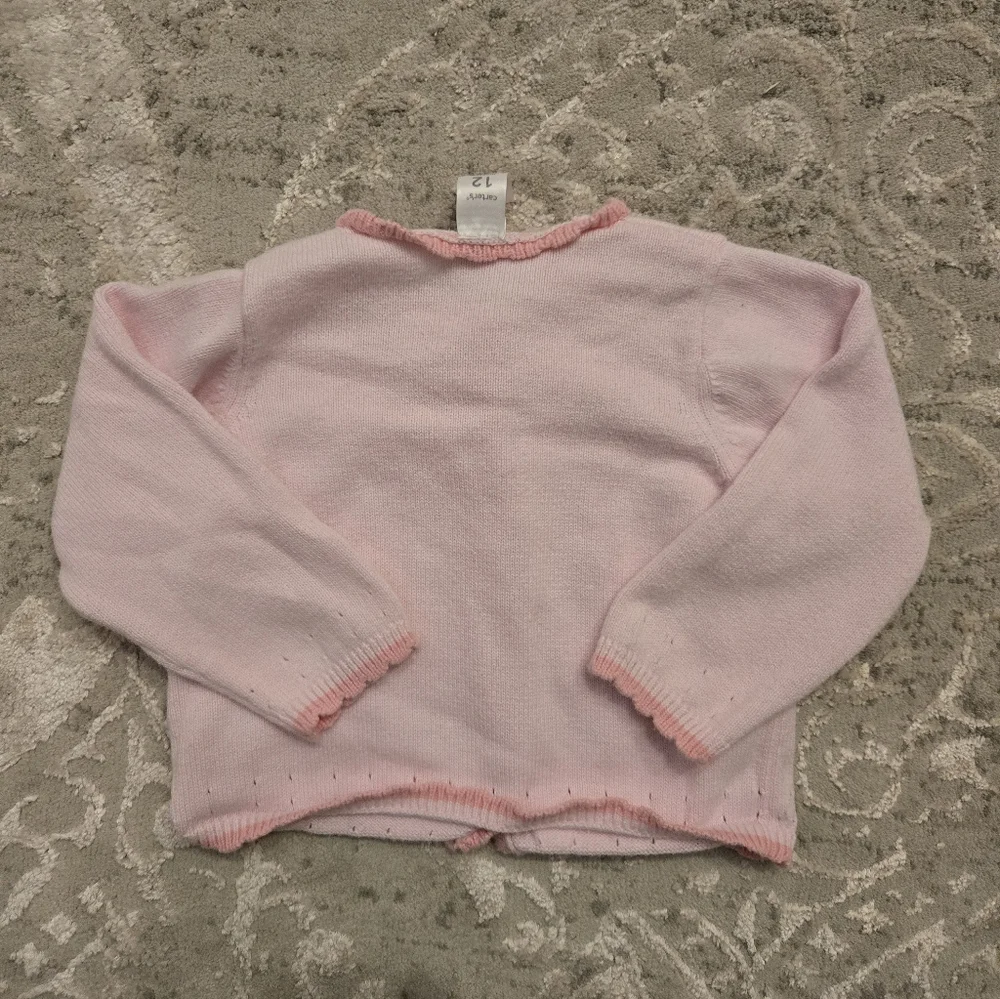 Carter's Pastel Pink Embroidered Floral Cardigan